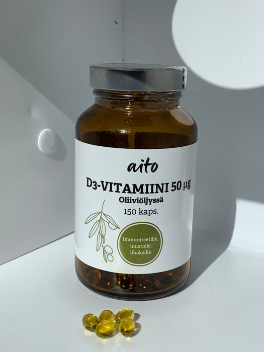 Aito D-vitamiini 100µg 150 kaps (D3-vitamiini)