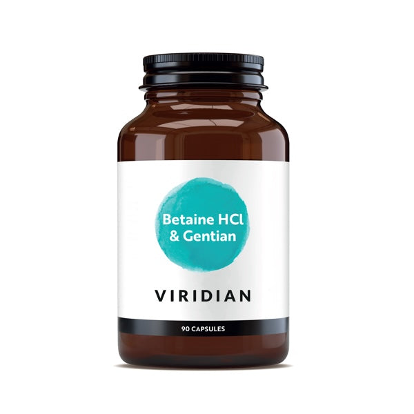 Viridian Betaine HCI with Gentian Root 650 mg 90 kaps