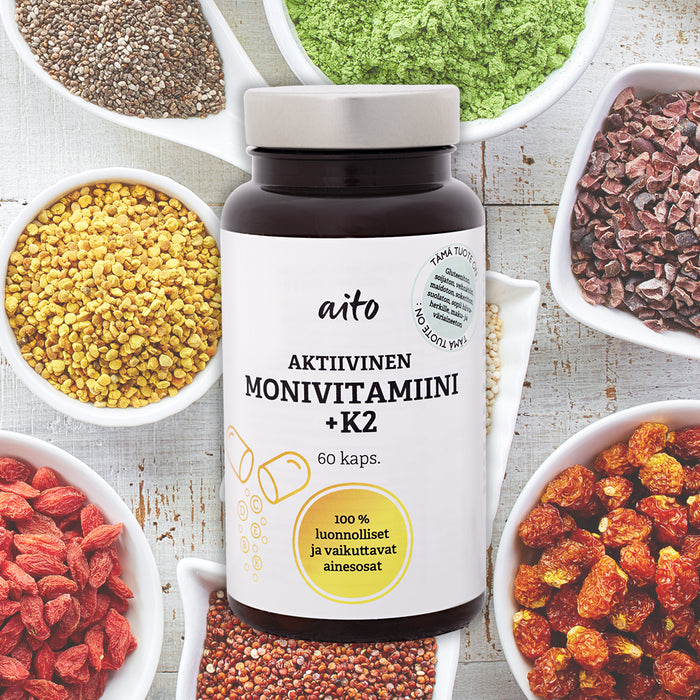 Aito Aktiivinen Monivitamiini + K2 60 kaps