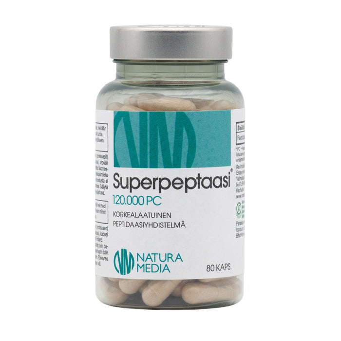 Superpeptaasi 120.000PC 80 kaps - Natura Media
