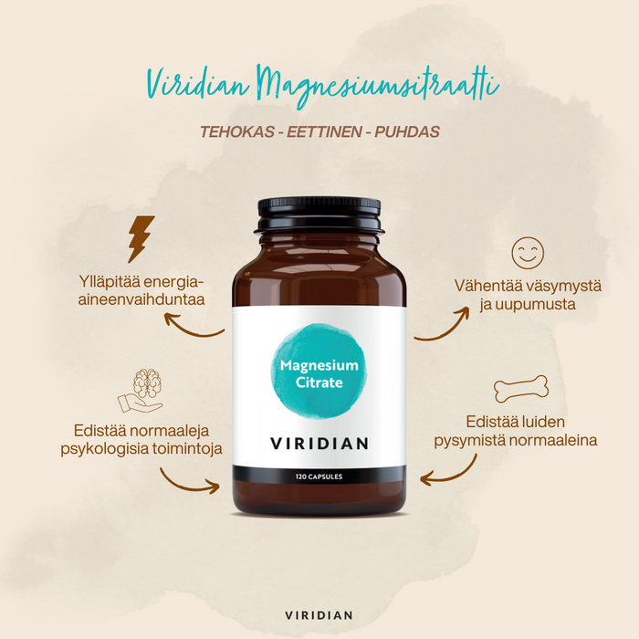Viridian Magnesiumsitraatti 120 kaps